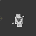 Dual Mechanical Game Movie Characters With Brown Red Armor Cloak Glowing Parts And White Platform