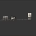 Whimsical Cartoon Town Scene With Various Multi Story Buildings And Urban Design