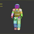 Game Movie Character PELMO Honda White Robot Standing Pose Design