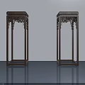 Chinese Style Swing Door with Intricate Carved Patterns and Dark Wood Frame