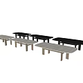 Modern Minimalist Wooden Dining Table With Unique Leg Structure And Smooth Surface