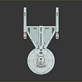 Detailed Starship Model With Disc Shaped Hull And Twin Warp Nacelles For Cosmic Exploration