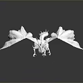 Fantasy White Winged Dragon Character With Horned Scaled Body And Majestic Wings
