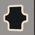 Unique Geometric Shaped Mirror With Light Frame On Beige Wall And Dark Vertical Stripes