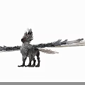 Mythical Bird With Crested Head Detailed Plumage And Elongated Feathery Wings