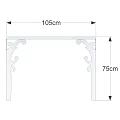 Elegant Dining Table With Black Top And White Carved Decorative Legs