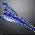 Futuristic Blue Cosmic Spacecraft With Aerodynamic Structure And Textured Surface