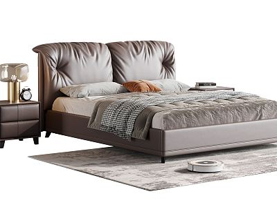 Leather Double Bed Modern Double Bed model