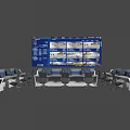 Modern Service Hall Interior With Multiple Large Screens Control Desks And Office Chairs