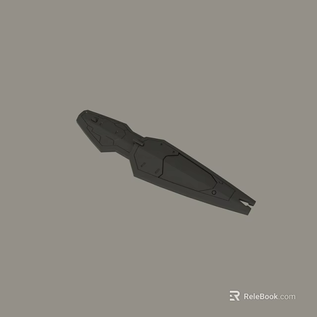 Black Elongated Mechanical Tool With Multi Component Design And Industrial Use 3d model 