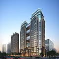 Modern Tall Office Building Featuring Glass Facade And Architectural Rooftop Design In Urban Setting