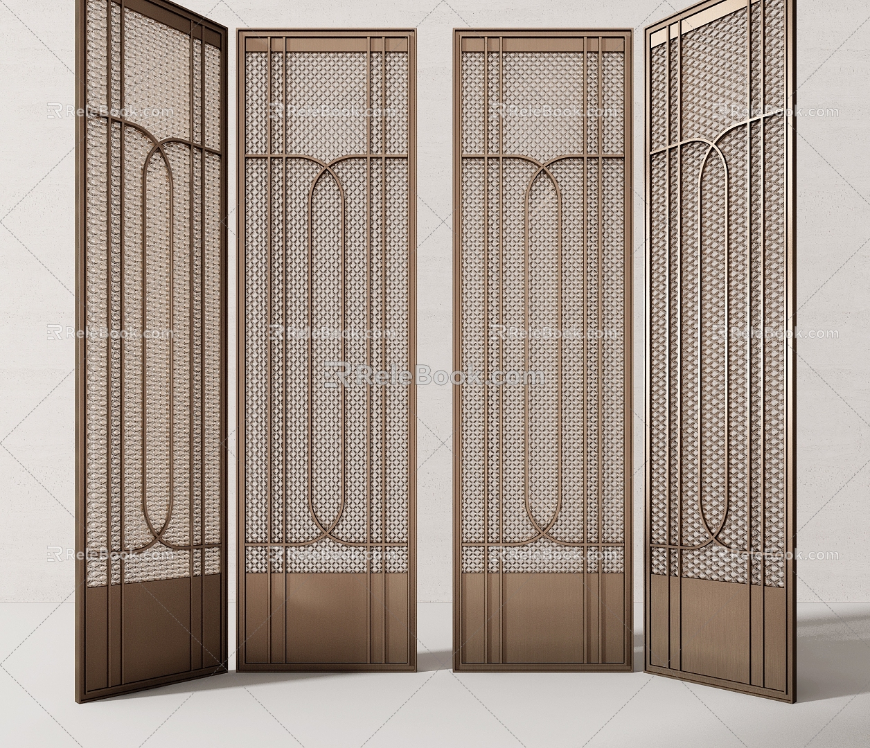 CCD glass screen metal screen partition combination 3d model