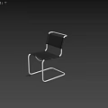 Sleek Modern Chrome Cantilever Frame Single Dining Chair With Breathable Dark Mesh Seat And Backrest