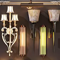 Elegant Wall Lamps With Metal Frame And Glass Shades For Home Decor
