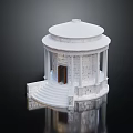 Classical White Stone Dome Building With Columns Steps And Wooden Door