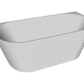 White Oval Freestanding Modern Bathtub With Sleek Smooth Surface Design