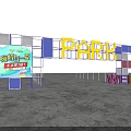 Vibrant Event Entrance Gateway With Neon PARK Lettering And Colorful Square Frames