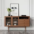 Nordic Sideboard Solid Wood Sideboard 3d model