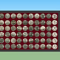 Vintage Framed Coin Collection Wall Decor With Red Background Display Art 3d model