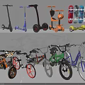 Colorful Modern Bicycles With Various Frames Different Wheel Colors And Stylish Designs