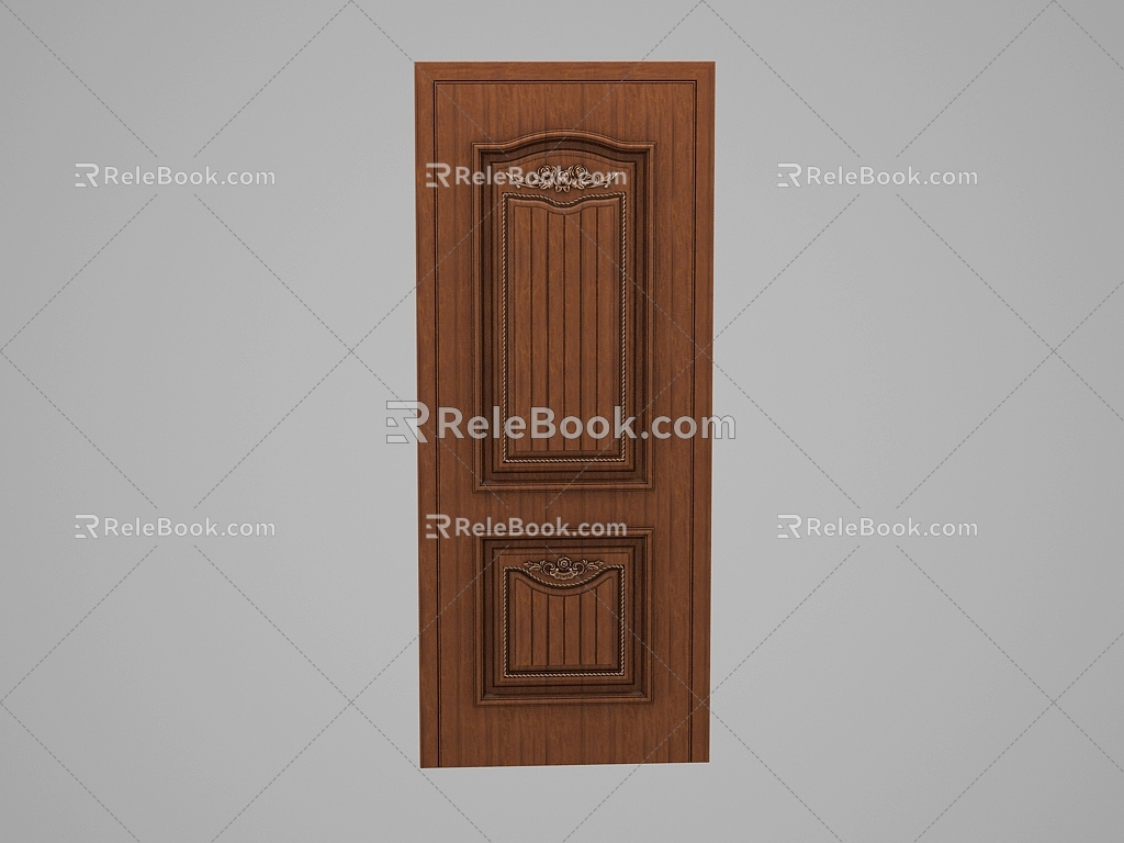 European-style solid wood door interior door 3d model