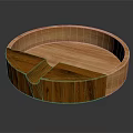 Wooden Round Tray Daily Living Essential with Divided Section and Smooth Finish