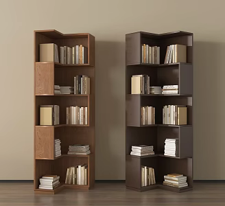 Middle Ancient Bookshelf Bookcase Floor Bookshelf Storage Rack Decorative Rack 3d model