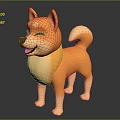 Cute Orange Shiba Inu Cartoon Character Toy With Smiling Expression And Standing Pose