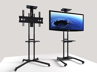 Iron Art TV Stand Modern Design With Adjustable Frame And Mobile Floor Mount 3d model