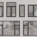 Modern window combination balcony window casement window 3d model