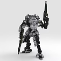Advanced Futuristic Mechanical Robot Character With Dual Weapons And Armor Structure 3d model