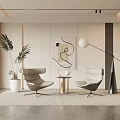 Modern Interior Design With Stylish Table Chair Set Plant And Floor Lamp Decor