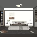 Modern Bedroom Interior Design With King Bed Nightstands Wardrobe Accent Chair And Area Rug