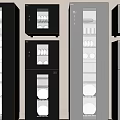 Modern Kitchen Appliances in Black and Silver with Multiple Glass Doors and Sleek Design