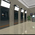 Bank Self Service Area With ATMs In Clean Tidy Lobby Interior