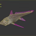 Unique Pinkish Purple Fish 3D Model With Large Eyes And Fins