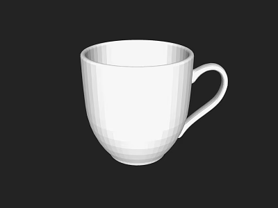 White Cup With Simple Clean Design Isolated On Black Background And Minimal Style 3d model