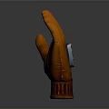 Orange Glove Detailed Stitching Design With Textured Surface And Wrist Cuff