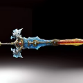 weapons blunderbuss revolver ice sword machete hammer shield various weapons 3d model