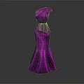 Shiny Purple Evening Gown With Metallic Fabric And Mermaid Silhouette