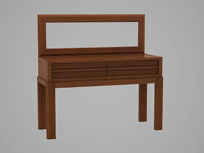 Wooden Dressing Table With Mirror And Drawers Simple Home Furniture Design 3d model