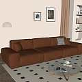 Modern sofa coffee table combination 3d model