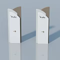White Swing Doors With Push Signs And Direction Arrows For Building Entrance