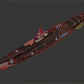 Futuristic Battleship Weapon Design With Black Gold Hull And Blue Glowing Parts