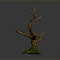 Natural Looking Stump Shaped Decorative Plant With Withered Branches And Green Base