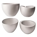Set of Handmade Wooden Bowls Featuring Varied Wood Colors And Shapes