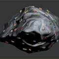 Rock Shaped Indoor Climbing Wall With Colorful Holds For Training