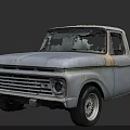Weathered Old Pickup Truck Featuring Rusty Exterior And Broken Windows