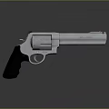 Silver Revolver With Black Grip And Shiny Metallic Finish Design