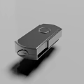 Portable Metal USB Flash Drive With Rotating Cap For Computer Storage 3d model